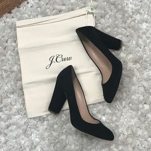 J. Crew Blakely Black Suede Pumps Heels 9.5